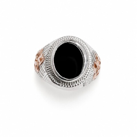 Anillo sello caballero con piedra oval onix Anillo sello caballero con piedra oval onix