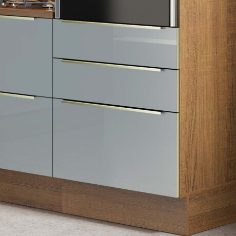 BAJO MESADA 60 CM MDP-Y-VIDRIO GRIS LUX