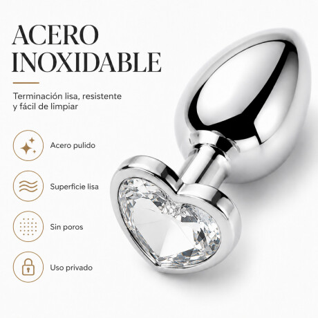 Plug Anal De Acero Con Rubí En Forma De Corazón Large Plug Anal De Acero Con Rubí En Forma De Corazón Large