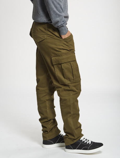 Pantalon cargo slim verde