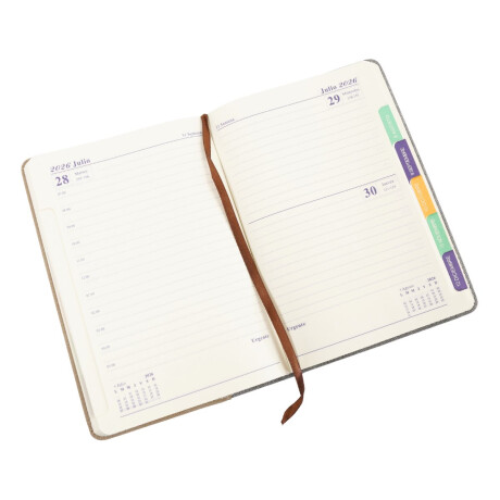 Agenda 2026 de cuerina lisa con tapa dura y tarjetero Agenda 2026 de cuerina lisa con tapa dura y tarjetero