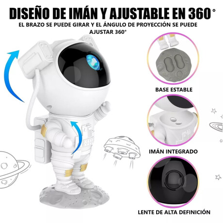 Lámpara Astronauta Proyector Led de Estrellas y Galaxias Blanco