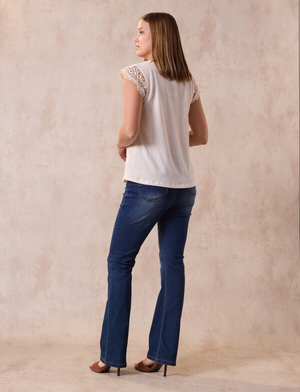 Blusa Manga Crochet BEIGE