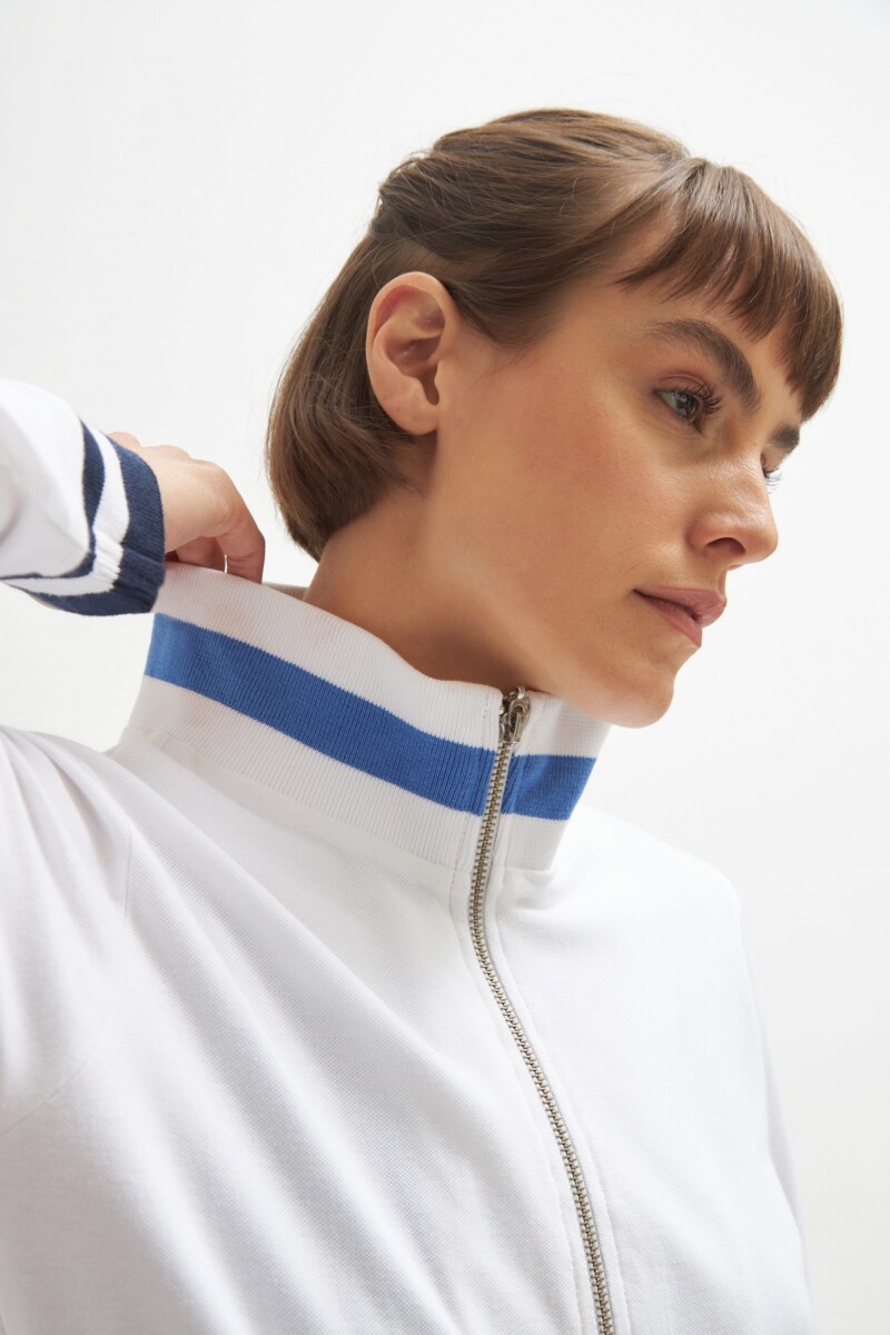 Campera pique deportiva blanco