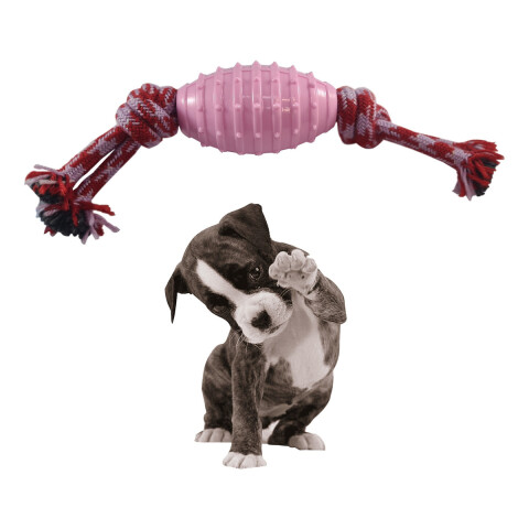 Juguete Masticable Perro Maciza Cuerda Resistente Ansiedad Variante Color Rosa