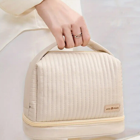 Neceser texturado con asa Blanco