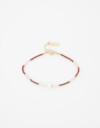 Pulseras Flexibles Perla Pulsera Flexible Con Beads Y Perlas. - Dorado