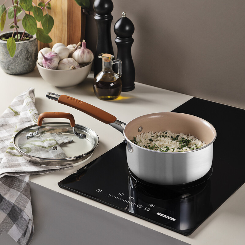 OLLA 16CM C/TAPA VIDRIO ACERO INOX. C/REVESTIMIENTO EN CERÁMICA ROMAGNA 28743/316 OLLA 16CM C/TAPA VIDRIO ACERO INOX. C/REVESTIMIENTO EN CERÁMICA ROMAGNA 28743/316