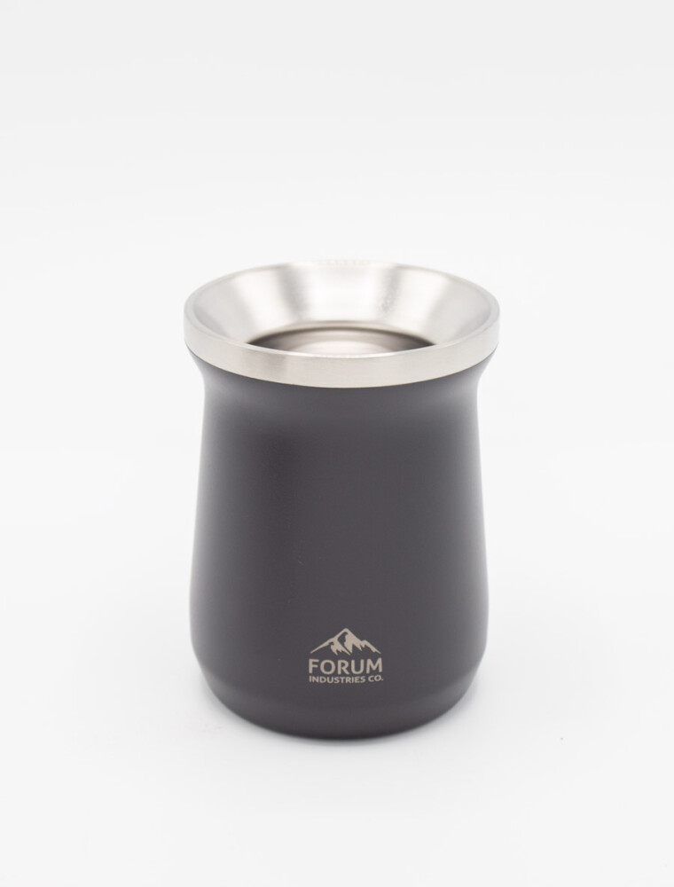 Mate Doble Tapa Acero Inoxidable Negro