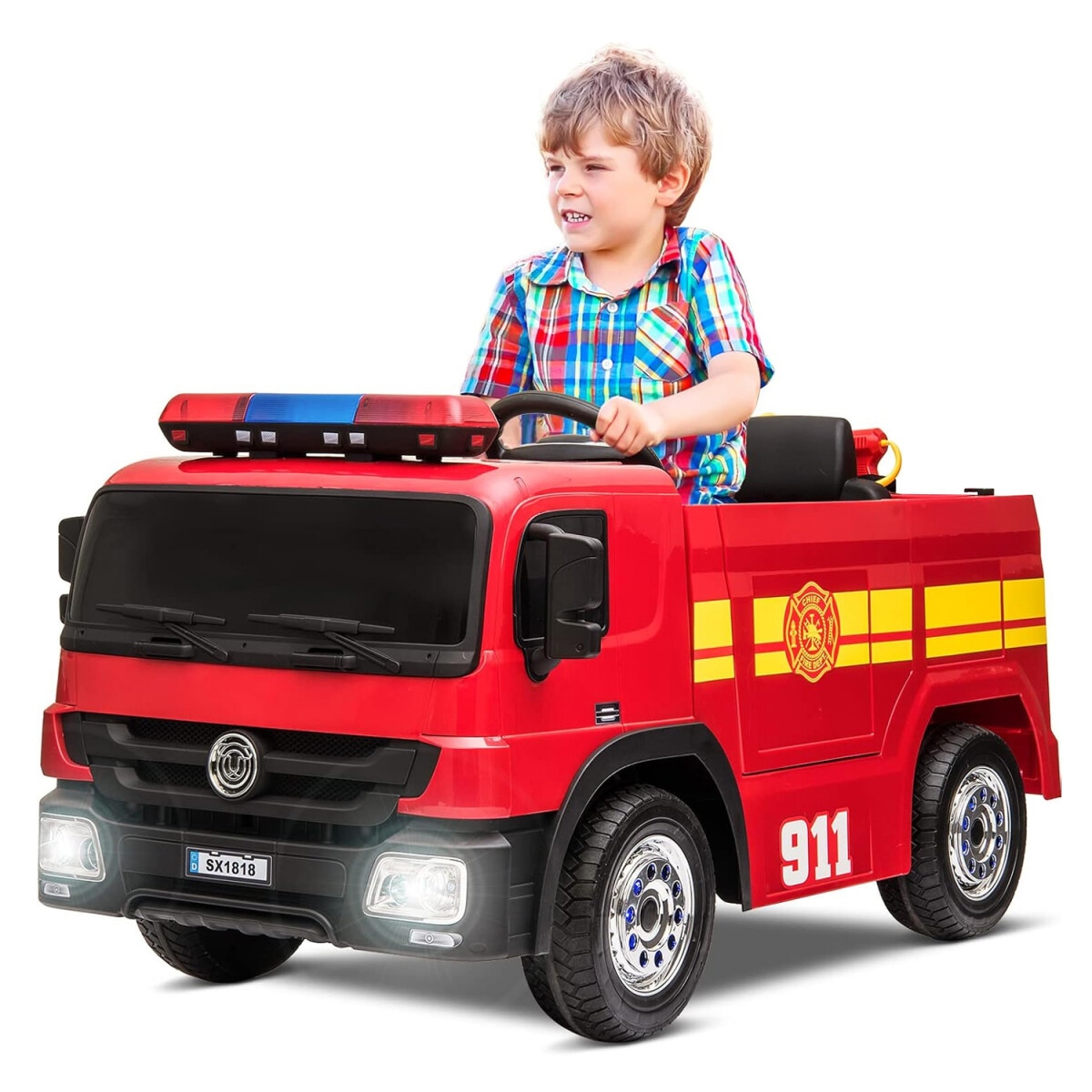 Camión De Bombero Eléctrico Infantil Ideal Para Los Pequeños - CAMION BOMBERO ELECTRICO SX1818 