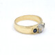 Anillo En Oro 18K Con Brillante Central Y 2 Zafiros Anillo En Oro 18K Con Brillante Central Y 2 Zafiros