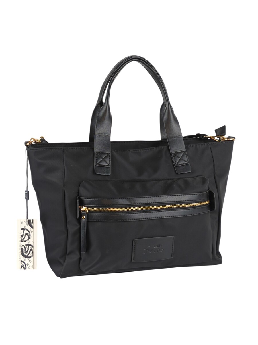 Cartera con bolsillo grande al frente - Negro 