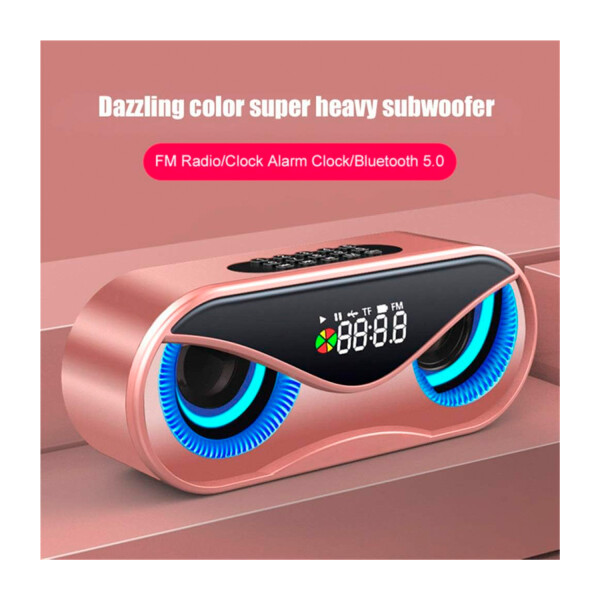Reloj Parlante Despertador Radio Luminoso Recargable Alarma Color Variante Rosa