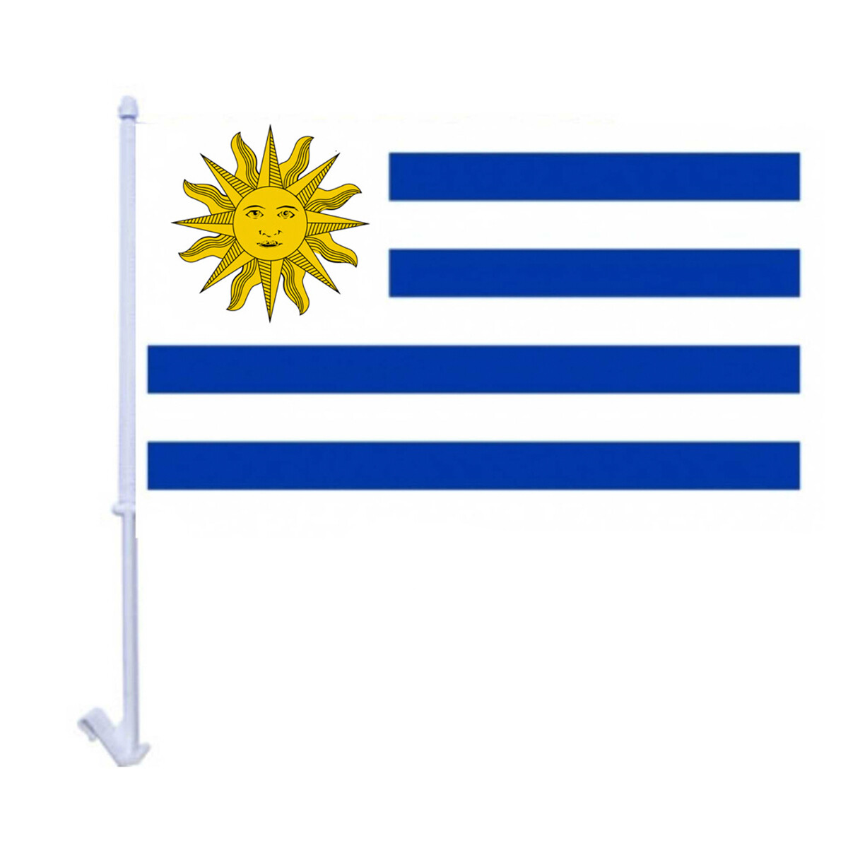 Bandera de Uruguay para Auto Polyester 30 cm X 45 cm 