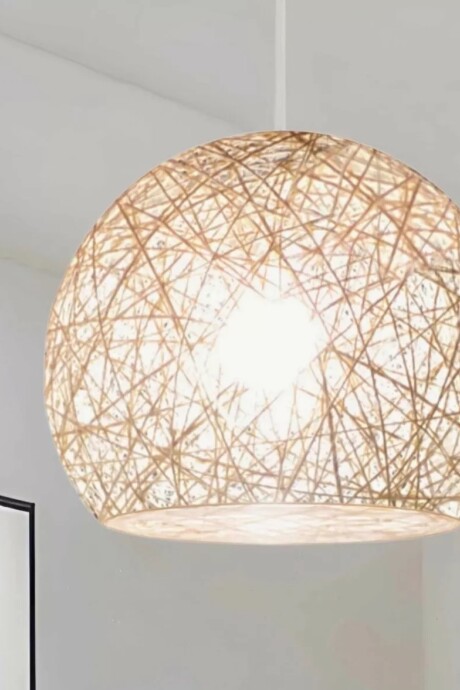 Colgante Hilo Hecho A Mano Tipo Hongo 30cm Blanco hongo 30