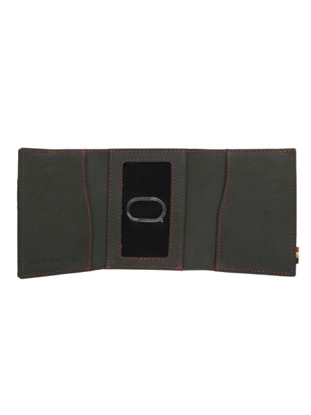 WALLET METAL TRIFOLD CARBON RED