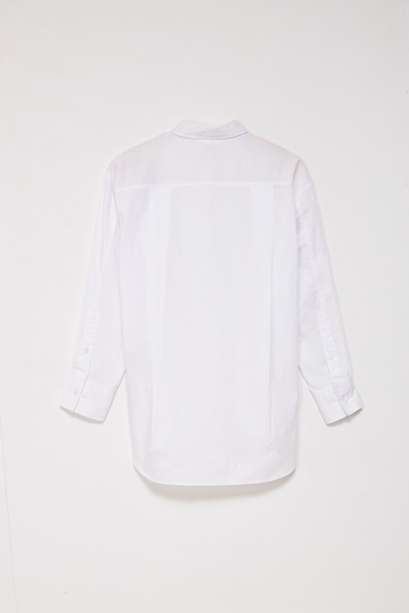 Camisa manga larga poplin Blanco