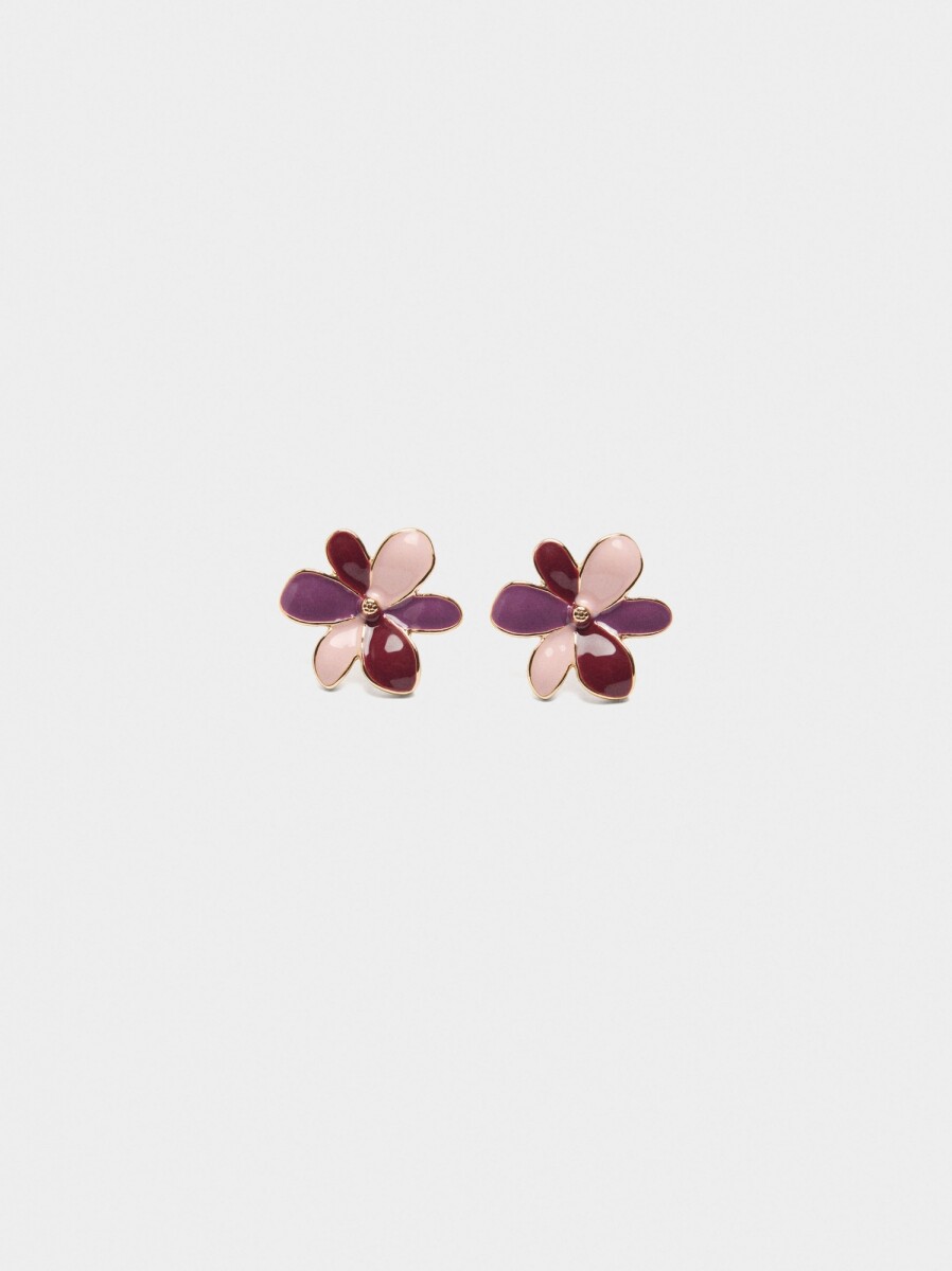 Pendientes De Flor Multicolor Esmaltados - multicolor 