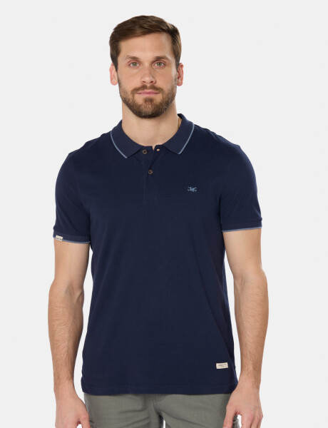 REMERA POLO JERSEY RAYADA Azul