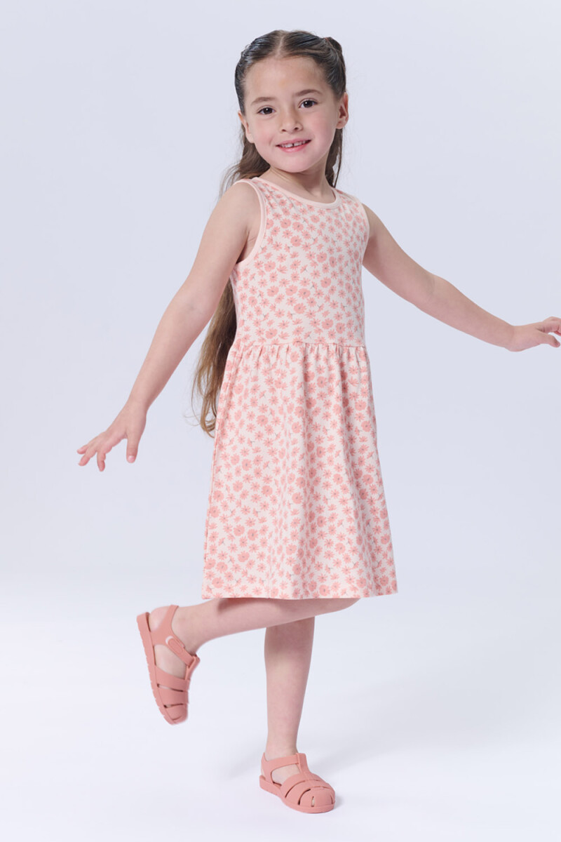 Vestido musculosa Flores Rosa