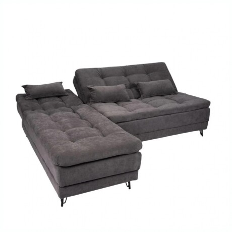 Sofá Cama Con Chaise Izquierdo Y Derecho Nice Steel G501 Con Almohadones - Gris Sofá Cama Con Chaise Izquierdo Y Derecho Nice Steel G501 Con Almohadones - Gris