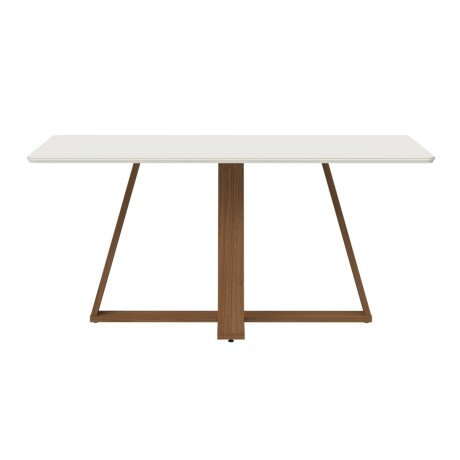 Mesa de comedor Avena - Con vidrio - 160 Canela y Off White