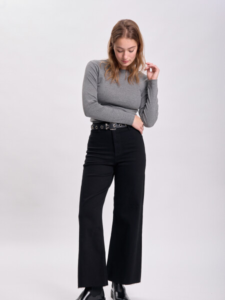 Remera rib Gris