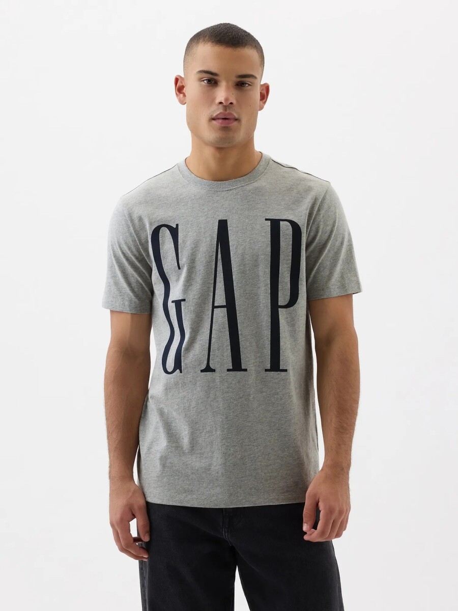Remera Logo Gap Manga Corta Hombre - Heather Grey 