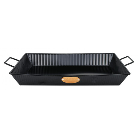 Bandeja Rectangular De Metal Con Asas Negra 36x26x6cm Bandeja Rectangular De Metal Con Asas Negra 36x26x6cm