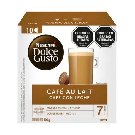 CAPSULAS DOLCE GUSTO NESCAFE CAFE AU LAITE X 10 EQUILIBRADO ENCORPADO 001