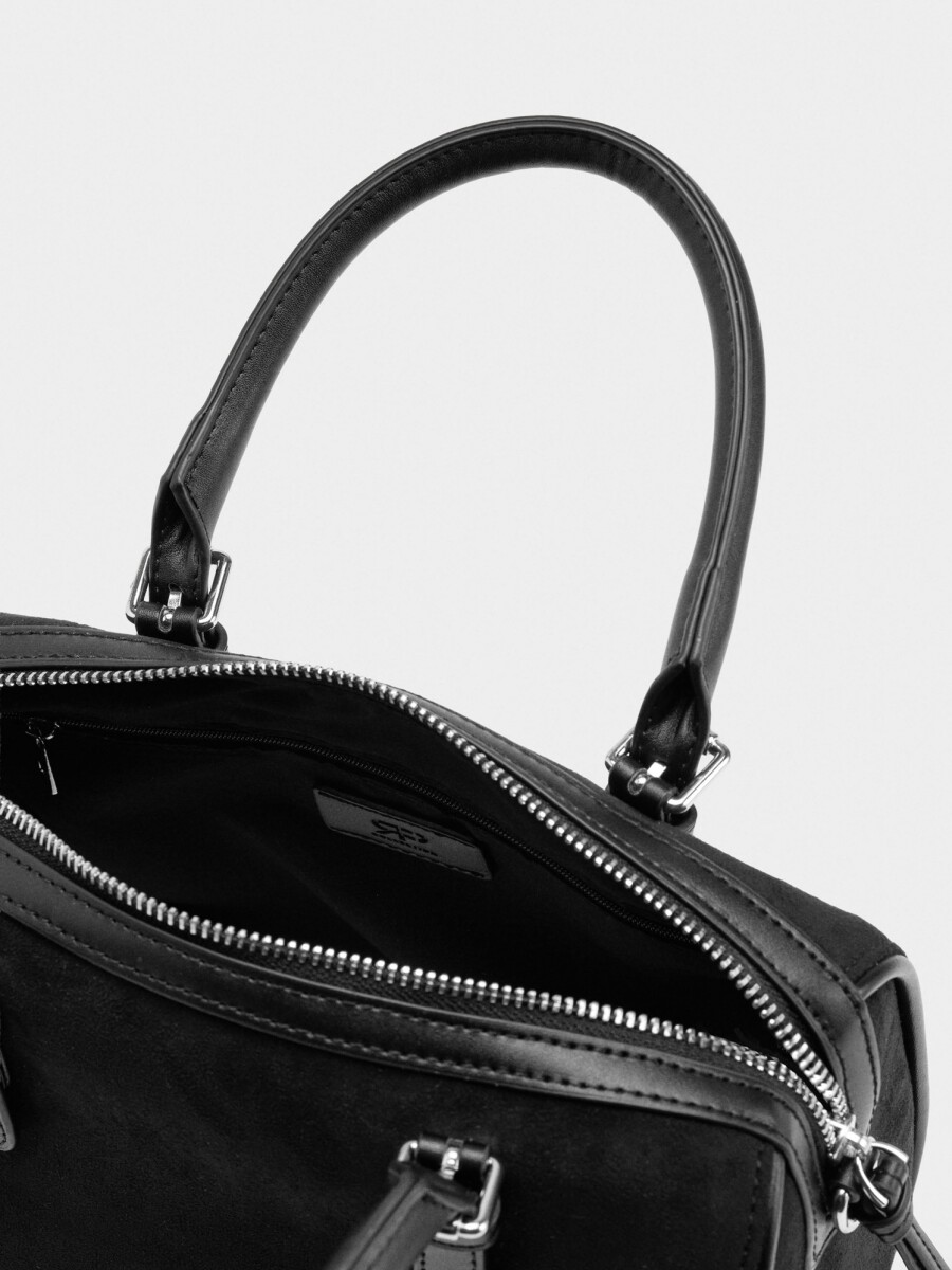 Bolso Bowling Efecto Piel L negro