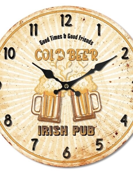 RELOJ DE PARED MDF D28.8X3.5CM JARRAS COLD BEER RELOJ DE PARED MDF D28.8X3.5CM JARRAS COLD BEER
