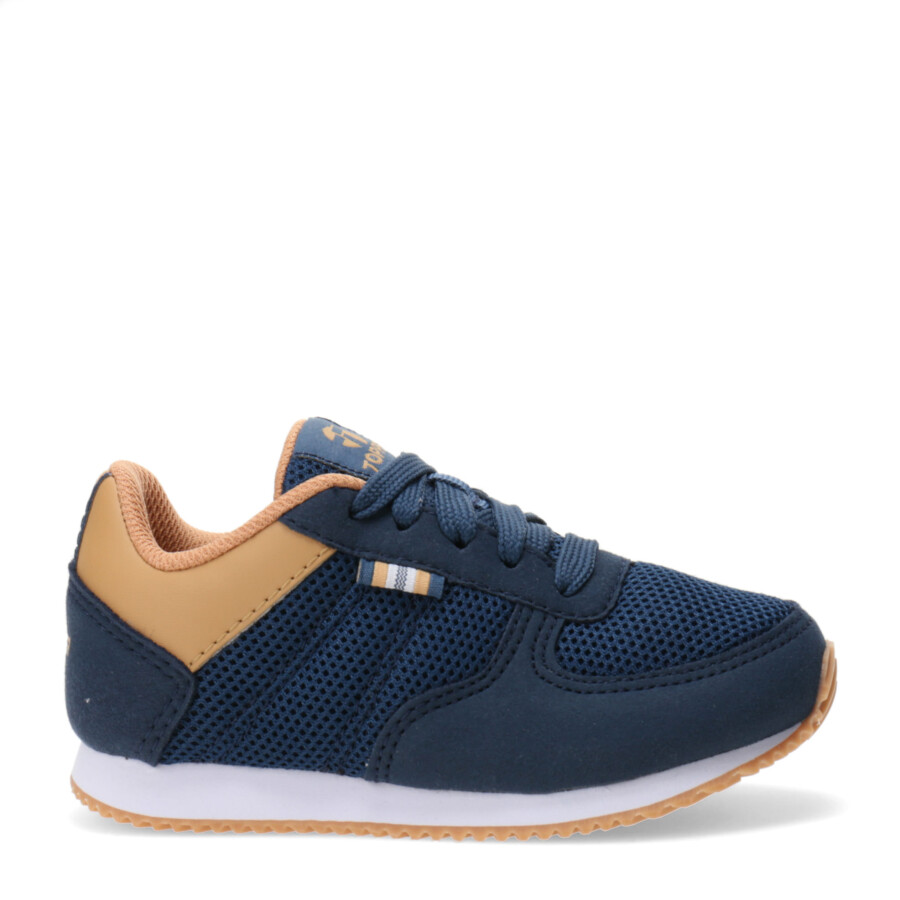 Championes Infantiles Topper T350 Mesh Kids Azul Marino - Marrón Camel