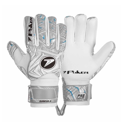 Guantes Golero Adulto Poker Campo Profissional Quantum III Gris-Blanco