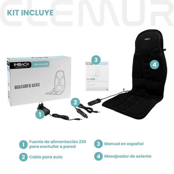 Masajeador Espalda Electrico Asiento para Casa y Auto Portatil Profesional MSJ014 Masajeador Espalda Electrico Asiento para Casa y Auto Portatil Profesional MSJ014