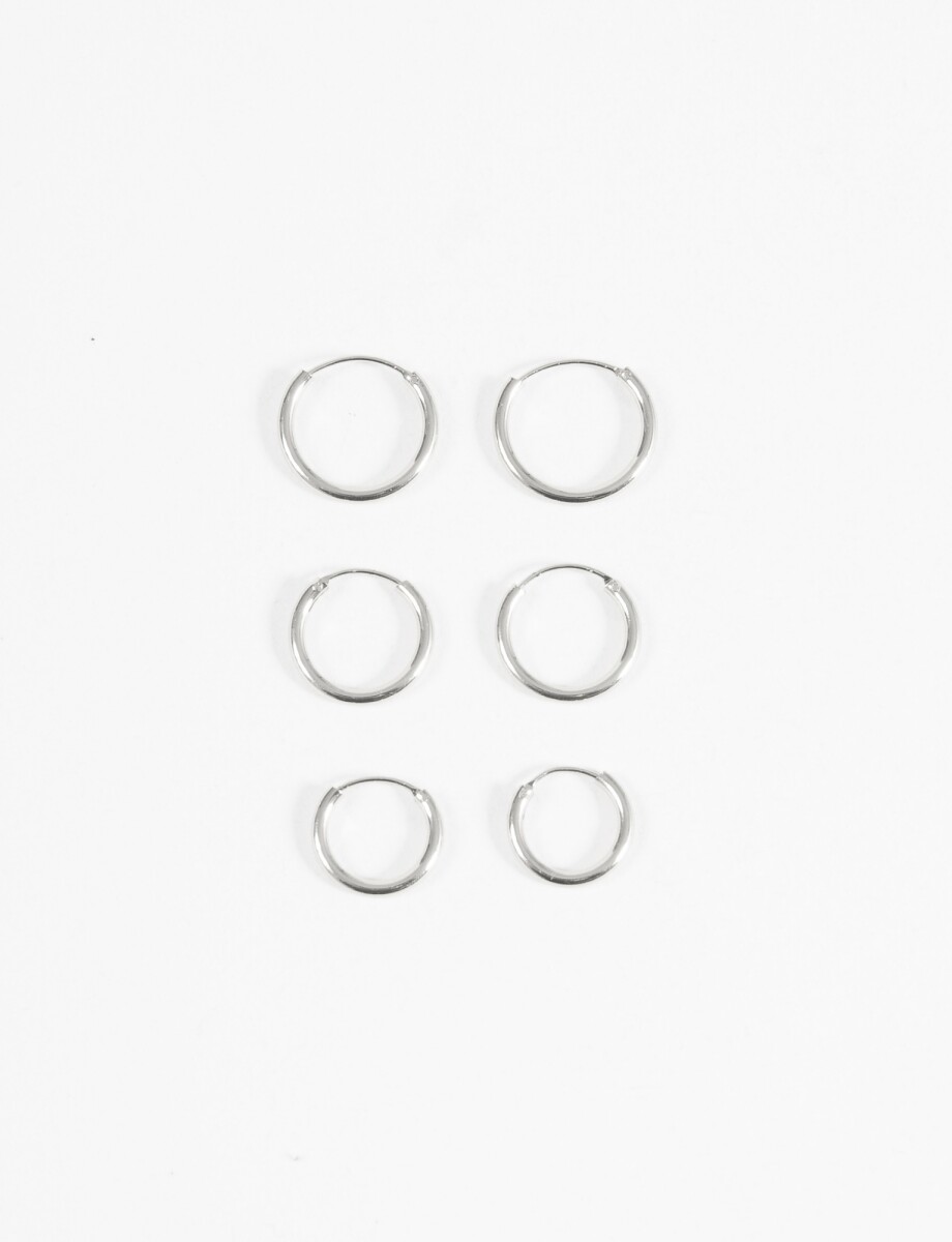 Set de aros pequeños - plateado 