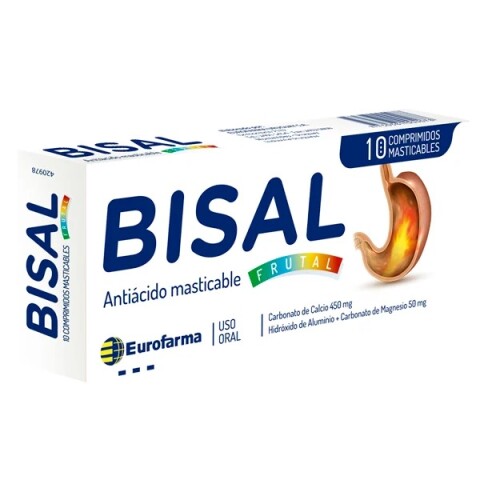 Antiacido Bisal Frutal 10 Comprimidos Antiacido Bisal Frutal 10 Comprimidos