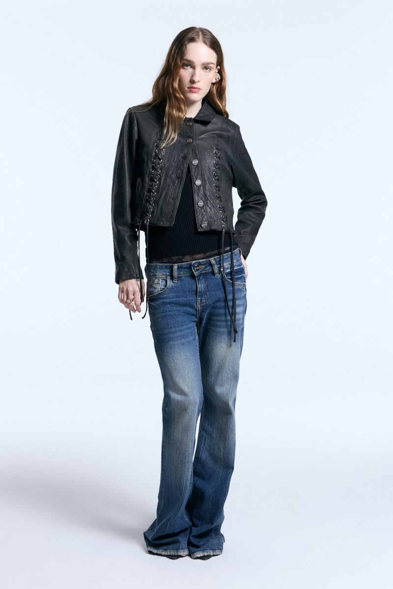 CAMPERA CUERO NYON Negro