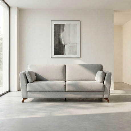 Sofá Capri - Tela Microfibra - 3 cuerpos Kruger 06-155 (Ceniza)