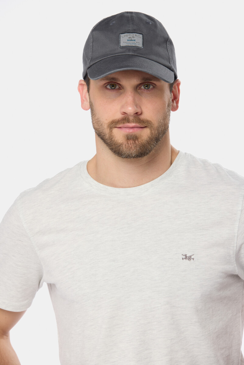 GORRO VISERA DE LONA CON PARCHE - Gris 