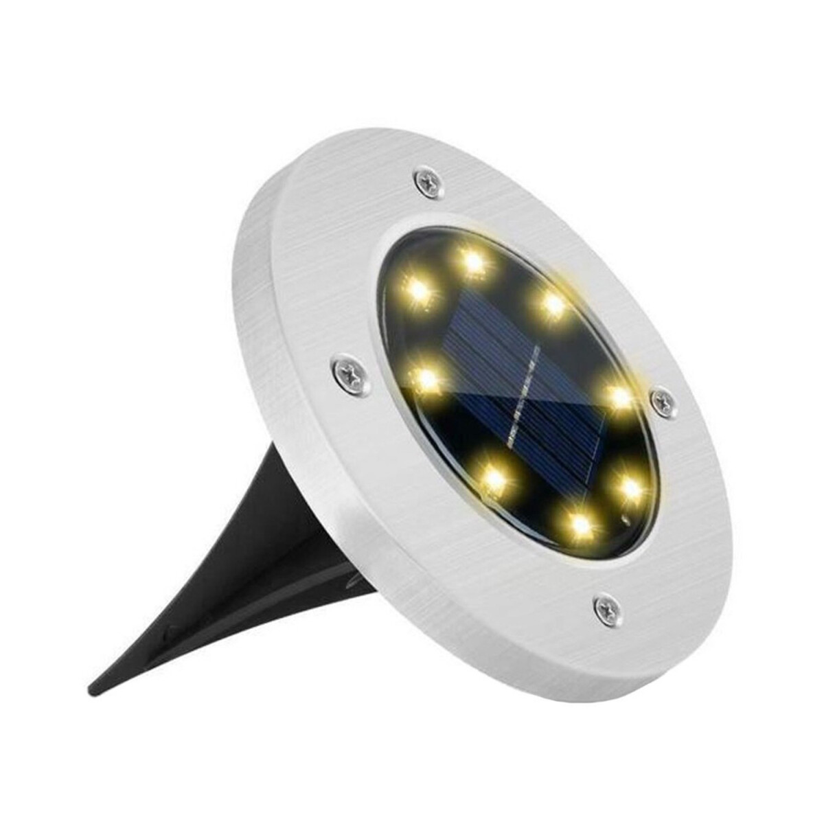 Foco Luz Solar Para Jardín Piso Embutir A Batería 8 Led A - Variante Color Luz Cálida 