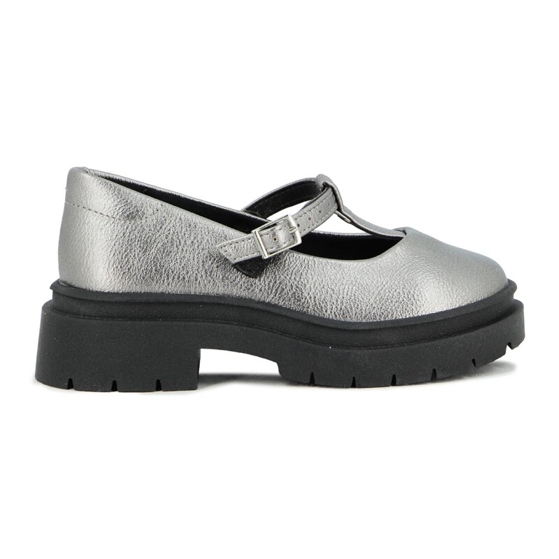 Molekinha Zapato Casual Infantil Napa Metal Malibu Plateado