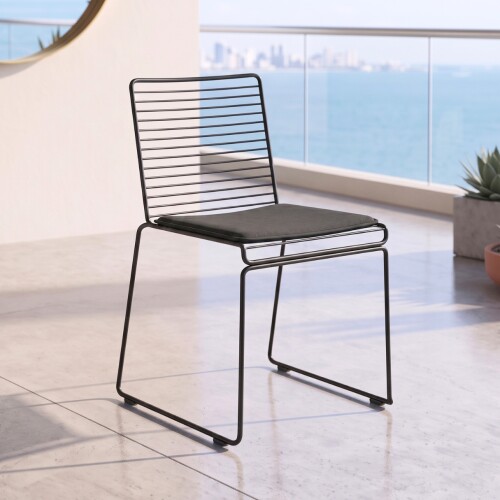 Silla De Exterior Metal Apilable Negro