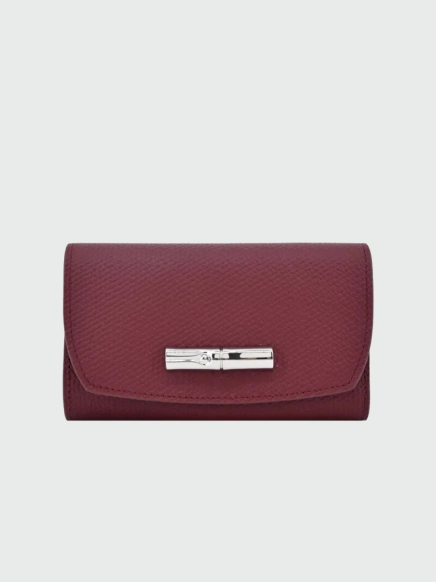 Longchamp -Billetera de cuero compacta, Roseau - 0 