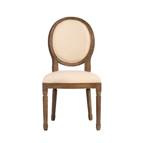 SILLA DE COMEDOR MADERA NATURAL-BEIGE ESTILO LUIS XV