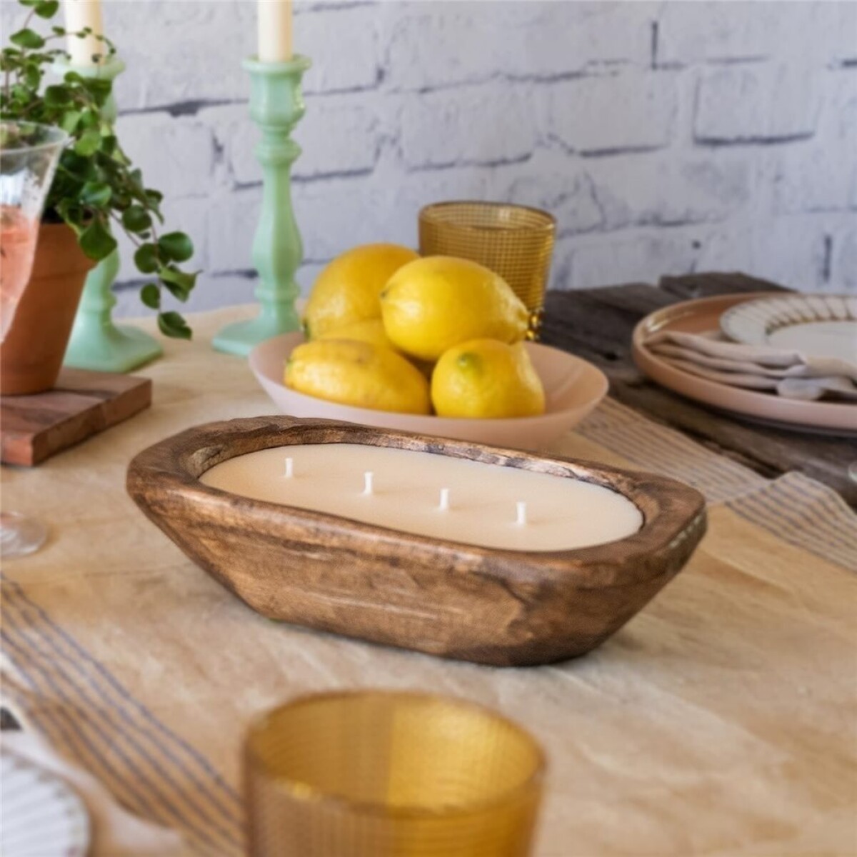 Vela en Madera 14cmx24cm 