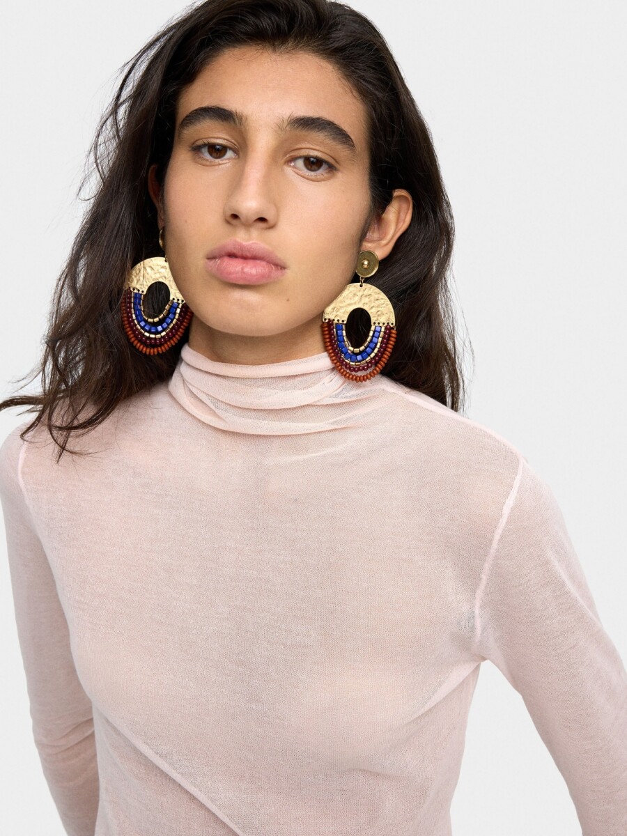 Pendientes De Arco Con Cuentas multicolor