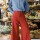 PANTALON WIDE XL LINEN SS26 Cherry