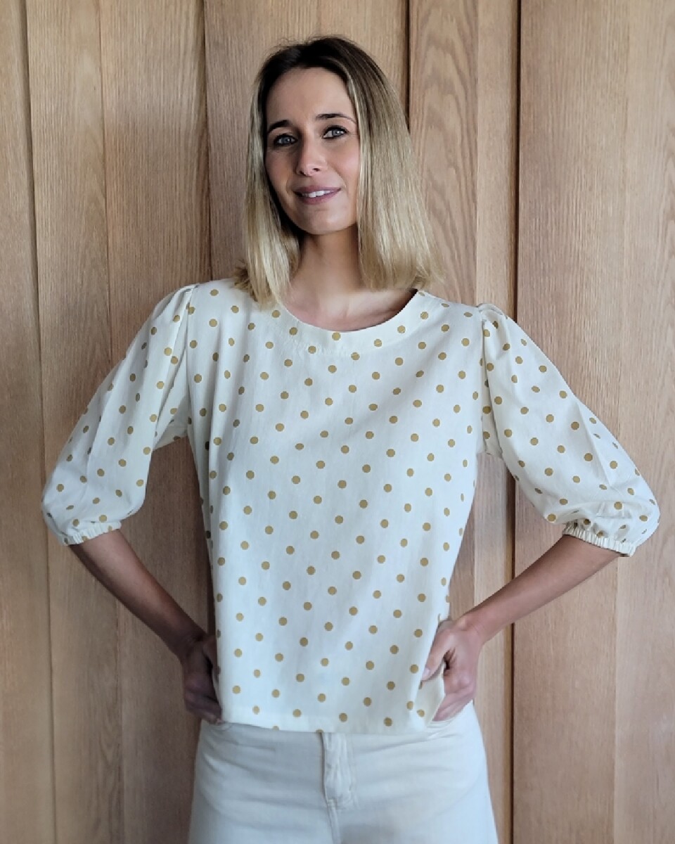 Remera Rose - Polka Dot Mostaza 