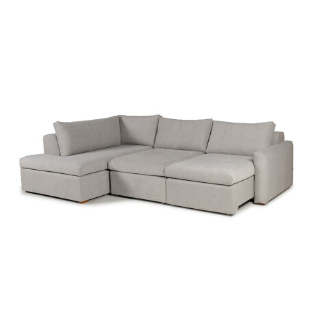 Rinconera Sevilla (Retráctil) - Tela Microfibra - Chaise izquierdo TC1009 (Plata)